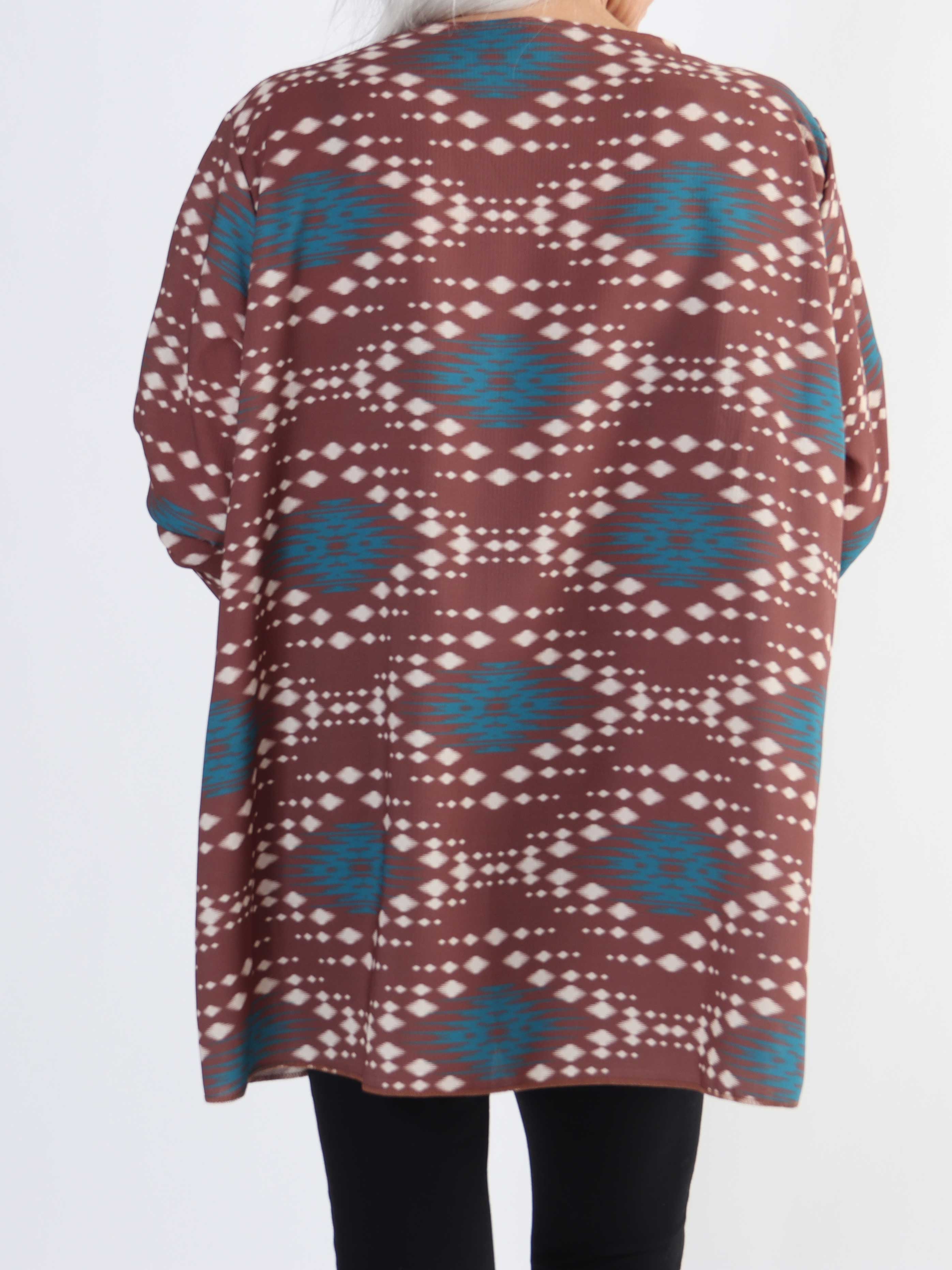 Claudia Pattern - Plus size tunika med print og lynlås